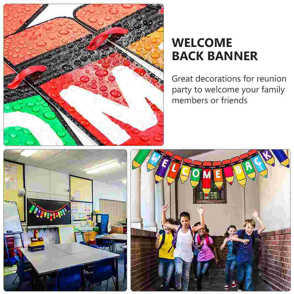 Back-to-School Season Hanging Flag Welcome Sign Flags Decoration Photography Prop Banners Decorative Supplies Bunting