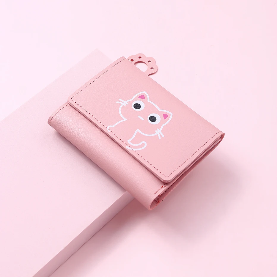 Frauen Nette Katze Brieftasche Weibliche Kleine Kurze PU Leder Geldbörse Damen Karte Halter Geld Tasche Haspe Kreative Mode Brieftasche Mädchen geschenk – Detail 2