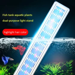 Illuminazione per acquario a LED ultrasottile RGB Luce per piante acquatiche Clip impermeabile retrattile per acquario 220v Luce blu e bianca