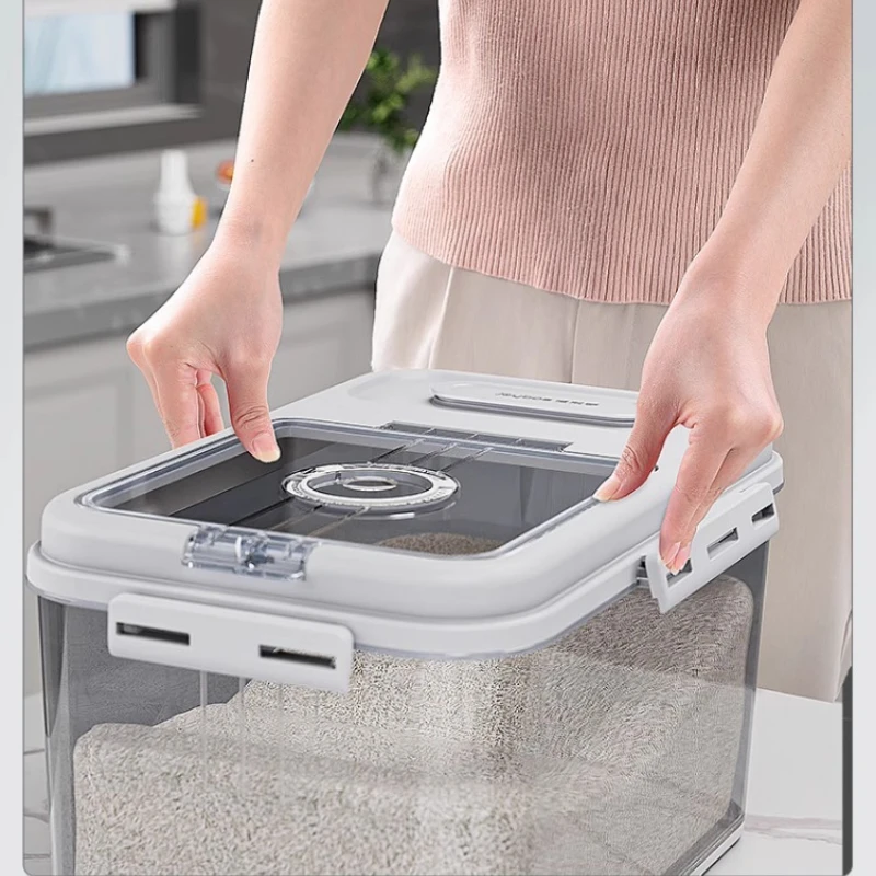 Insect Proof and Moisture Proof Rice Bucket Sealed Storage Box Household Flour and Food Container Airtight Grain Storage