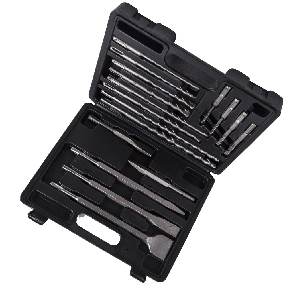 

17pcs SDS-Plus Tungsten Carbide Rotary Hammer Drill and Chisel Metric Bit Set