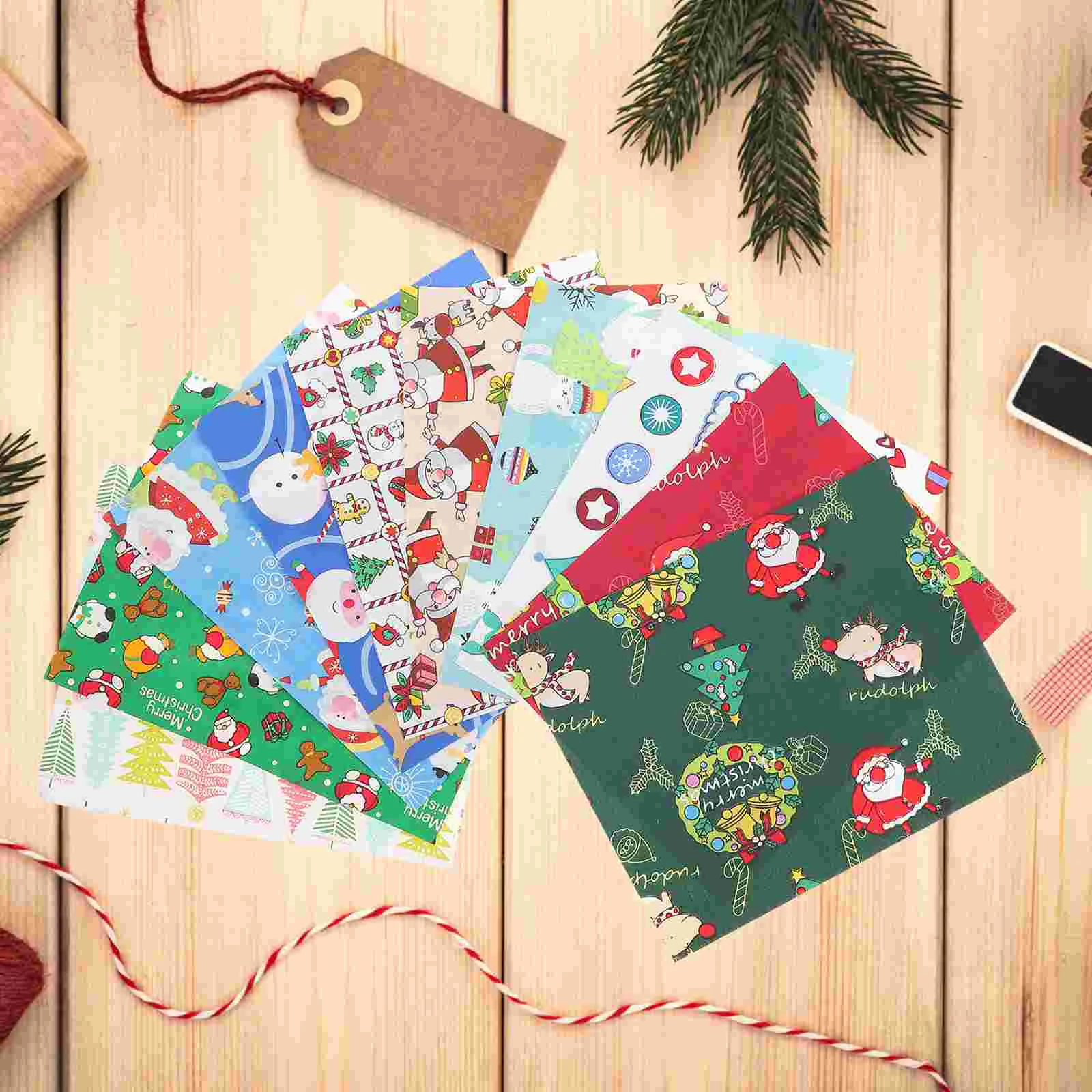 10 Sheets Christmas Cloth Group Head Small Floral Cotton Fabric by The Meter Fabrics Per Liquidation for Patchwork Earrings
