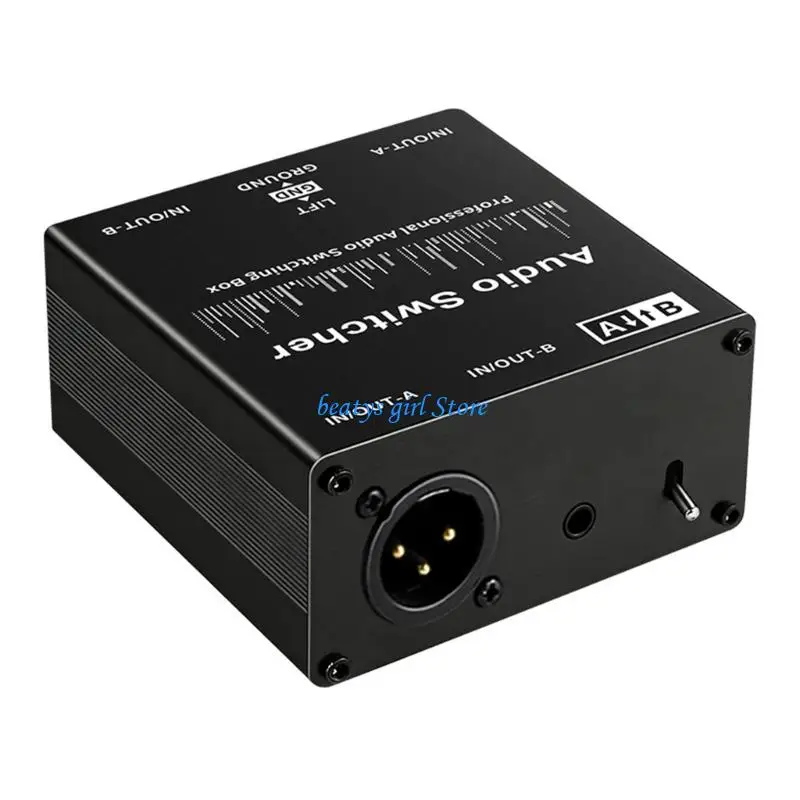 C7AB Quality Aluminum Alloy Sound Switcher Box With XLR/3.5Mm/6.35Mm Input And Output Port Sound Source Switcher for Recording