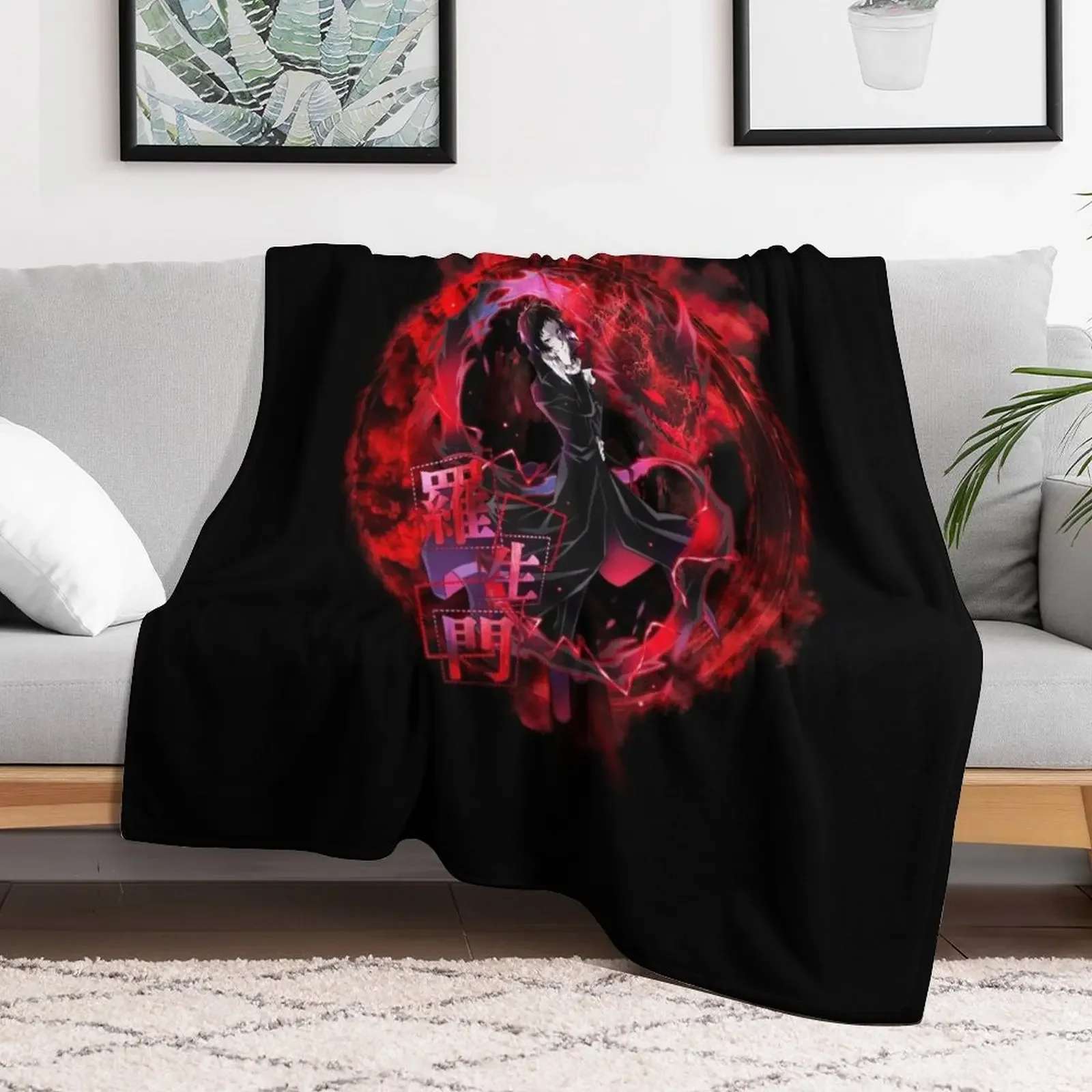 Akutagawa Ryuunosuke red / black Throw Blanket for winter Decorative Sofa Polar Winter beds Blankets