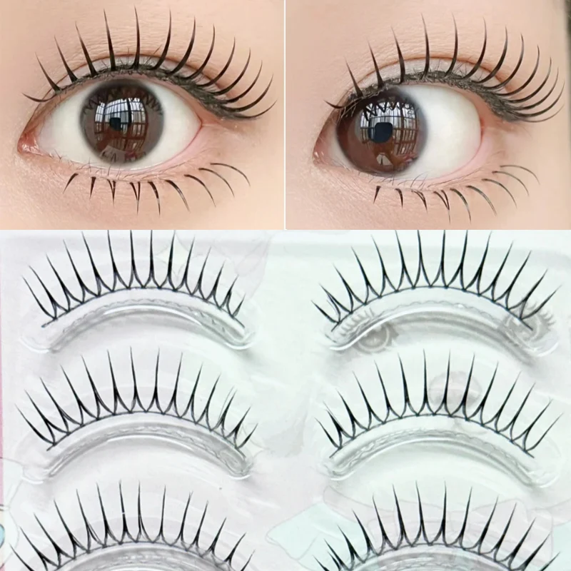 5 pares de cílios postiços individuais para mangá comic look em forma de u clusters cílios extensão coreano natural fino cílios macios