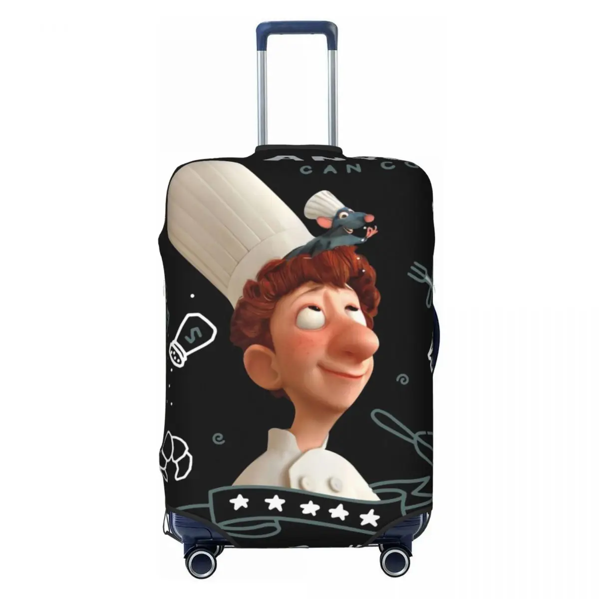 

Ratatouille Remy And Linguini Travel Luggage Cover Elastic Anyone Can Cook Suitcase Cover Protector Fit 18-32 Inch