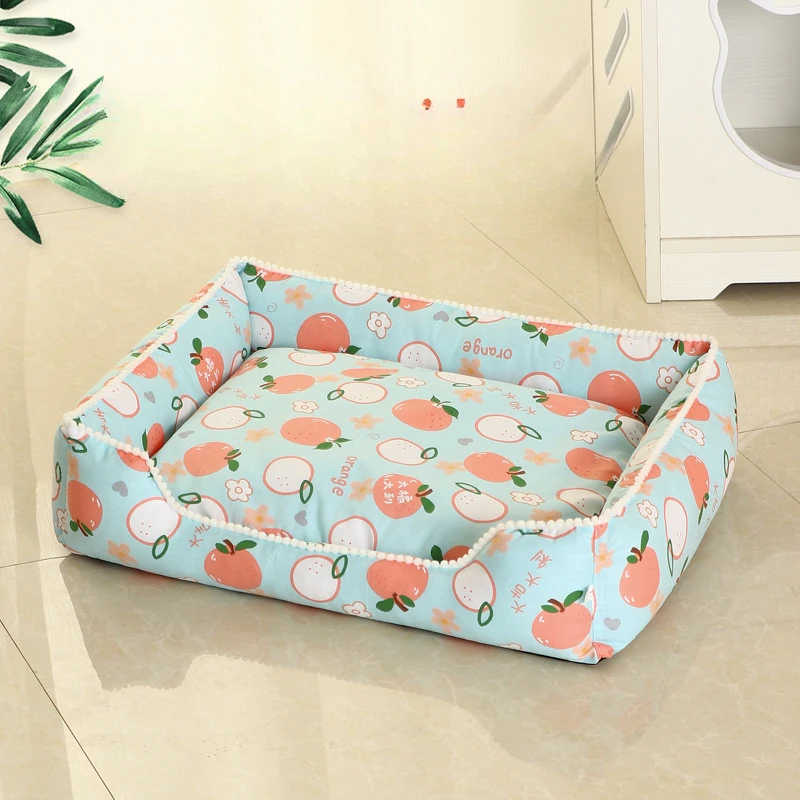 Creative Printed Square Dog Nest Pet Nest Four Seasons Universal Removable Washable Summer Pet Cat Nest Dog Nest