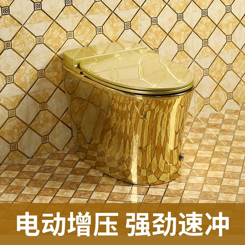 Golden Pulse Toilet Local Gold Creative Personality Tankless Toilet Hotel KTV European Style