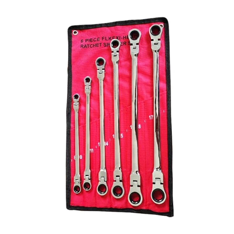 

Long Double End Ratcheting Wrench Set with Flexible Head Metric Ratchet Wrenches