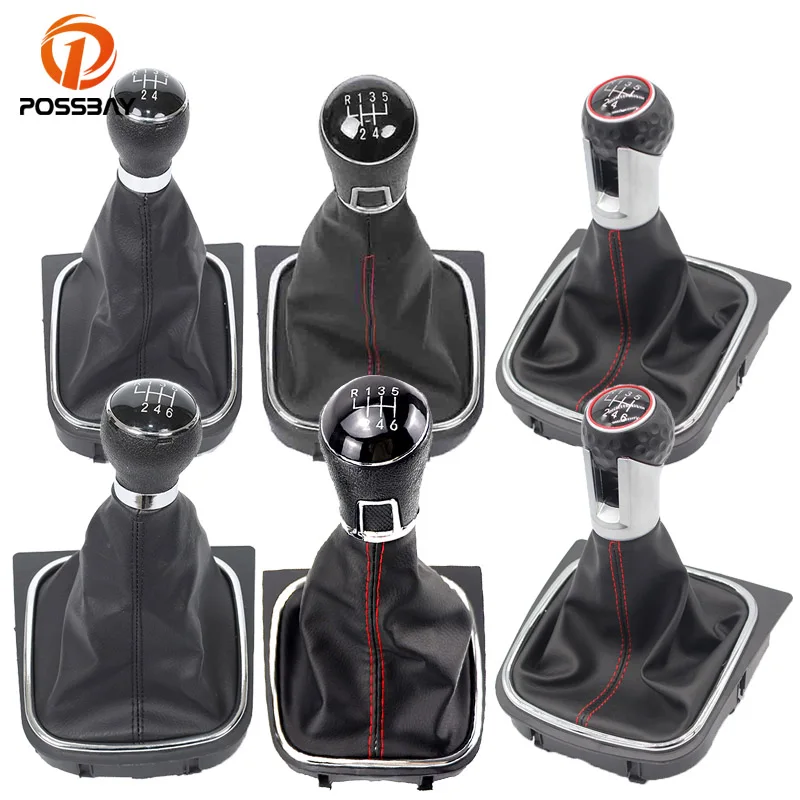 Car 5 6 Speed Gear Stick Shift Knob Boot for VW Golf Rabbit Jetta MK5 MK6 2004 2005 2006 2007 2008 2009 2010 2011 2012 2013 2014