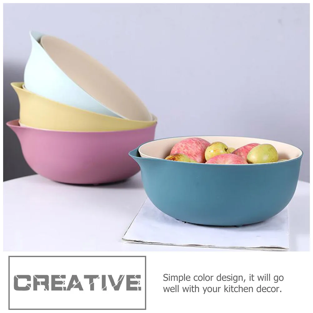 

Yellow Kitchen Colander Bowl Set For Indoor And Outdoor Use Multifunctional Drainage Basket