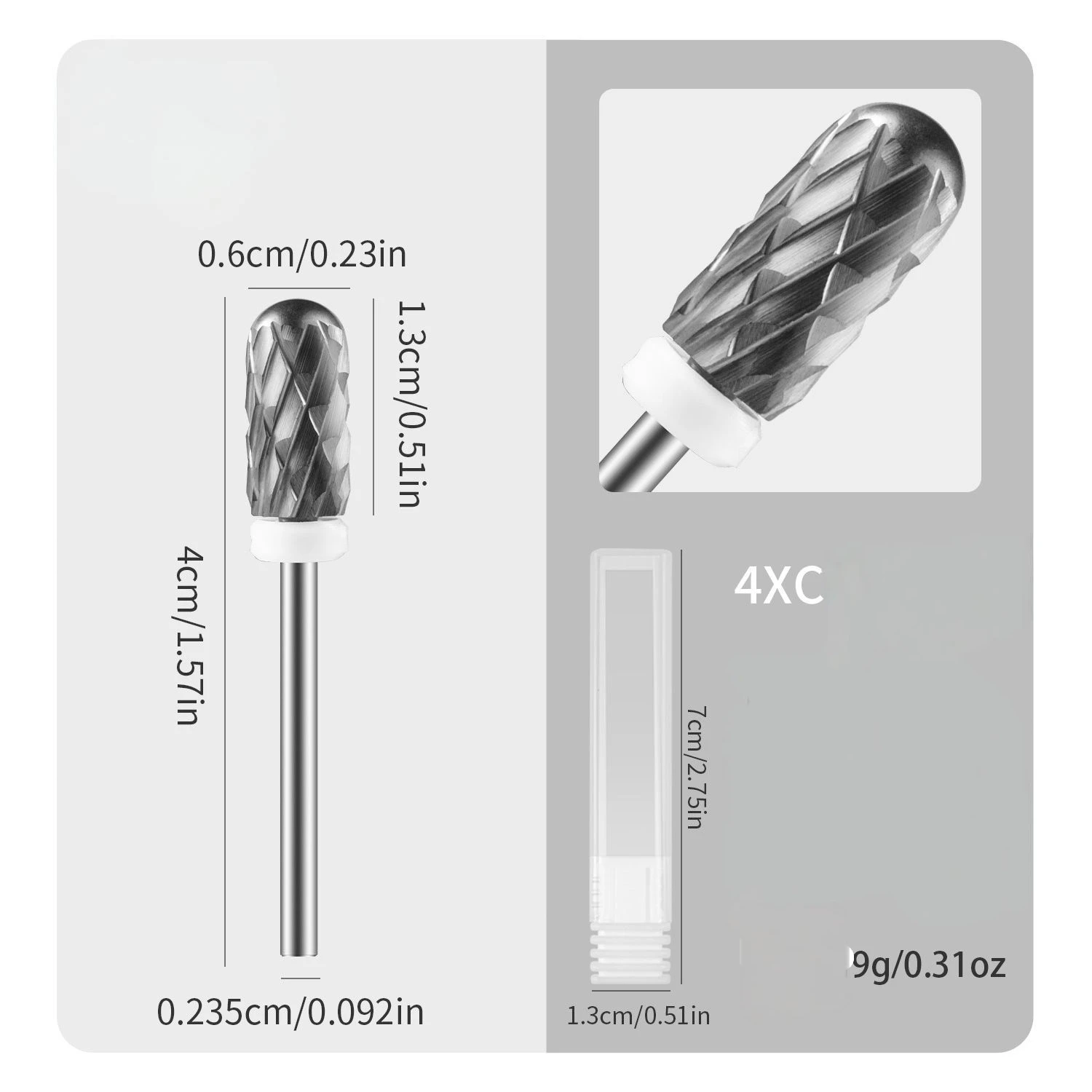 4XC or argent violet foncé bleu arc-en-ciel Rose or 7 couleurs différentes forets à ongles fraisage