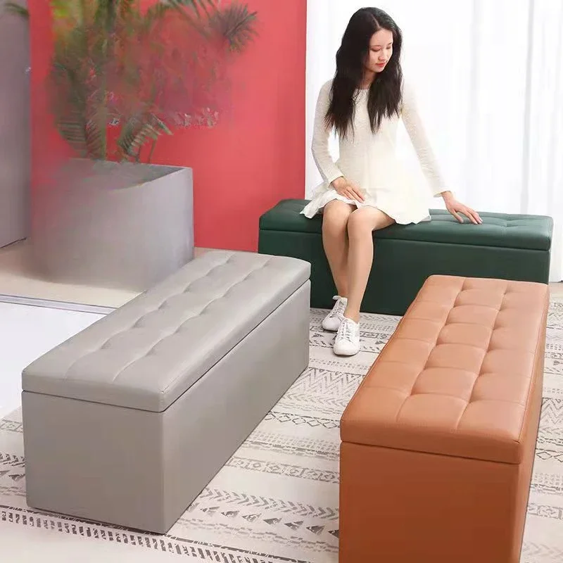 Rectangular Long Storage Stool Portable Change Stool Sofa Vanity Chair Entryway Shoe Bench Handy Storage Seat Versatile Footrest