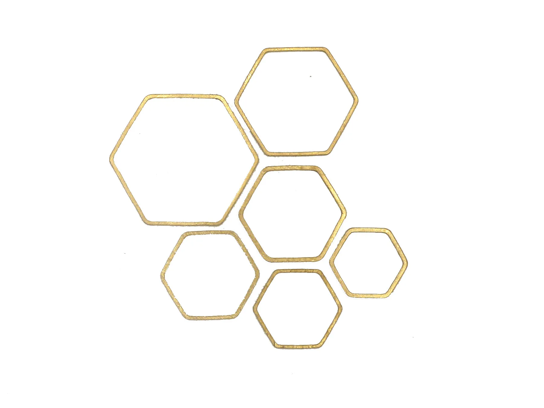 Hexagon Earring Charms, Link Connector, 16x1mm, Geometric Brass Findings, Jewelry Making Supplies R496