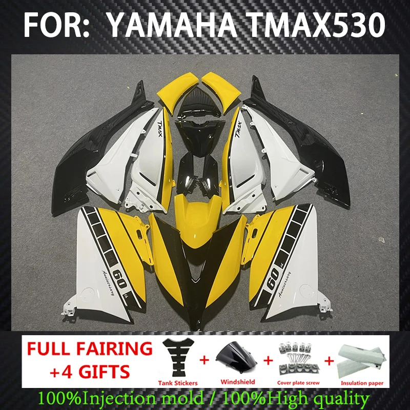 

Black yellow Fairing Kit For Yamaha TMAX530 T-MAX 530 2015 2016 Injection tmax 530 15 16 fairings