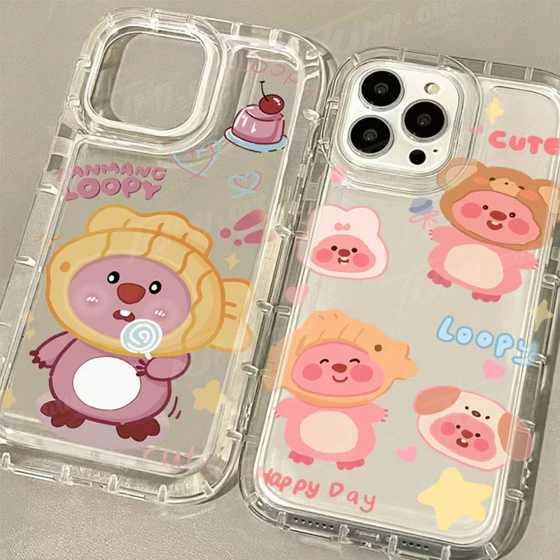 Cartoon L-Loopy Clear Phone Case for OPPO A15 A16 A17 A31 A53 A54 A57 A60 A74 A92 A93 A94 A98 2020 4G 5G Airbag Shockproof Cover