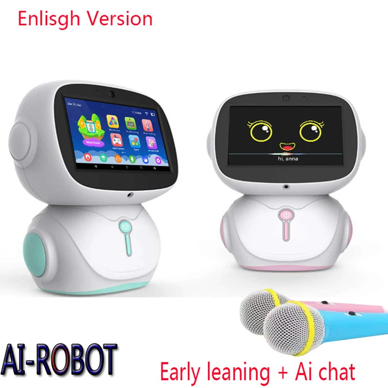 AI Robot Early Education Machine Bilingual Interactive Conversational Toy for Kids Educational Robot English Spanish French...
