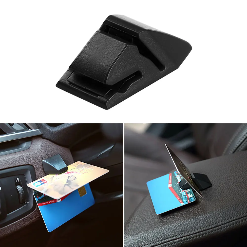 Vehicle Card Fixed Holder Clips Home Office Desktop Card Slot Fixed Clip Auto Card Bill Holder Mount Car Interior Accessories