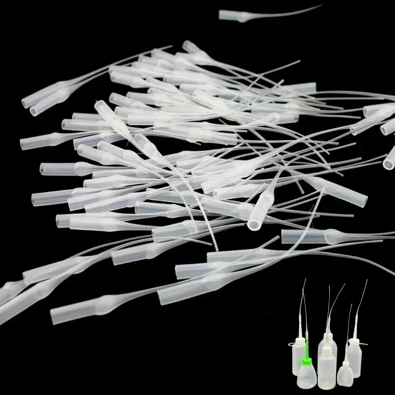 50PCS/pack Glue Micro-Tips Plastic Glue Bottle Tips Glue Extender Precision Applicator Dropping Tube Nozzle For Crafting Lab