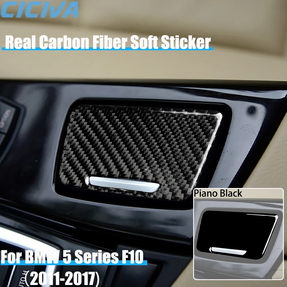 

Real Carbon Fiber Car Accessories Ashtray Panel Trim Cover Soft Sticker For BMW 5 Series F10 2011 2012 2013 2014 2015 2016 2017