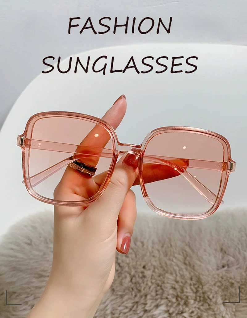 Vintage übergroße quadratische Sonnenbrille 2025, Damenmode, Farbverlauf, Outdoor-Sonnenbrille, Retro, weiblich, Luxusmarke, Design-Brille – Detail 1
