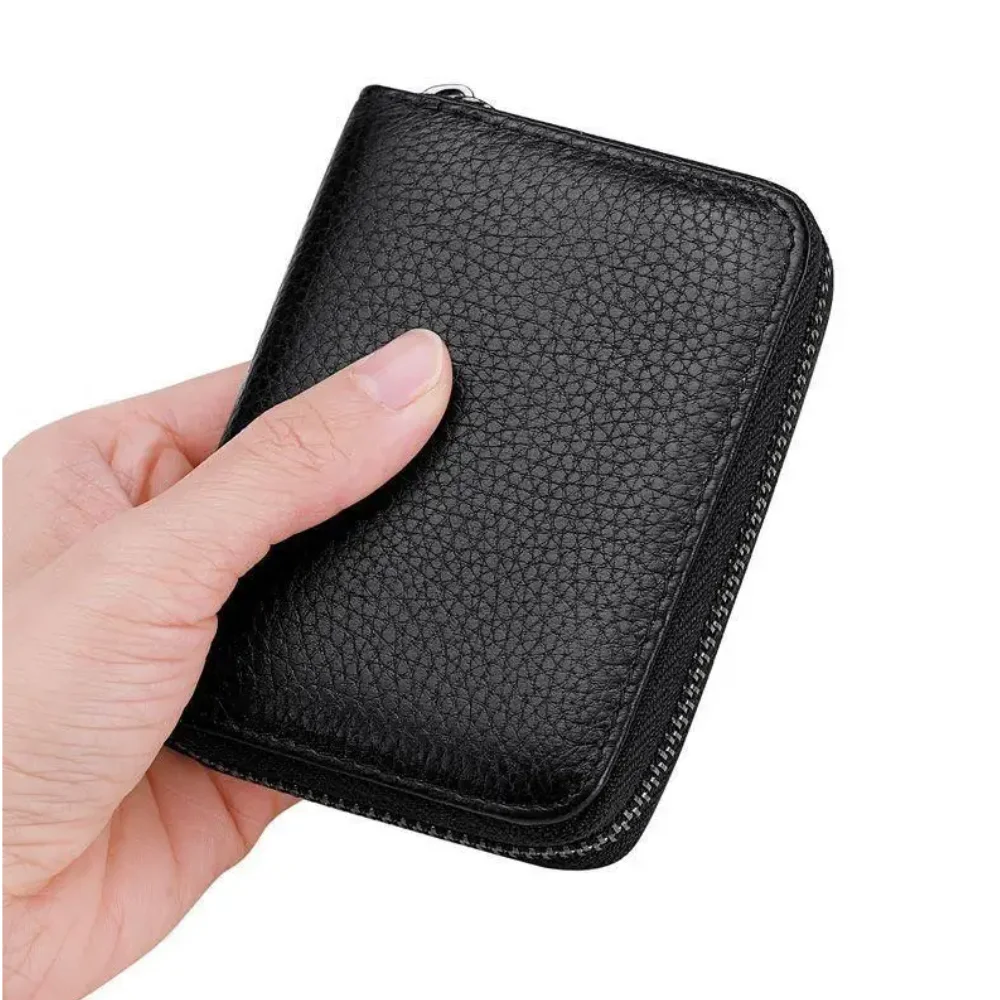 حافظة بطاقات منظمة بلون سادة للرجال الصغار، محفظة عملات معدنية عالية المظهر، قطعة واحدة لتخزين المستندات