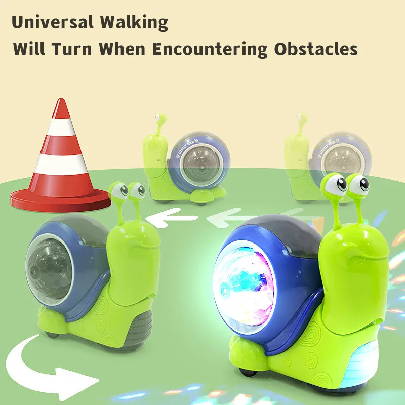 Electronic Pets Crawling Crab Snail Musical Toy for Baby With 3D Lighting Projection Interactive Games Kids Toys Gifts