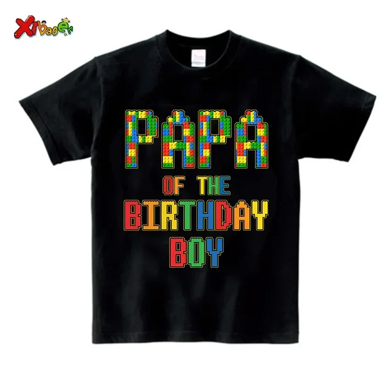 Building Blocks Birthday Matching Family Shirts Colorful Boy Girl Build Play Clothes Outfits Kids Clothing Children Summer Shirt