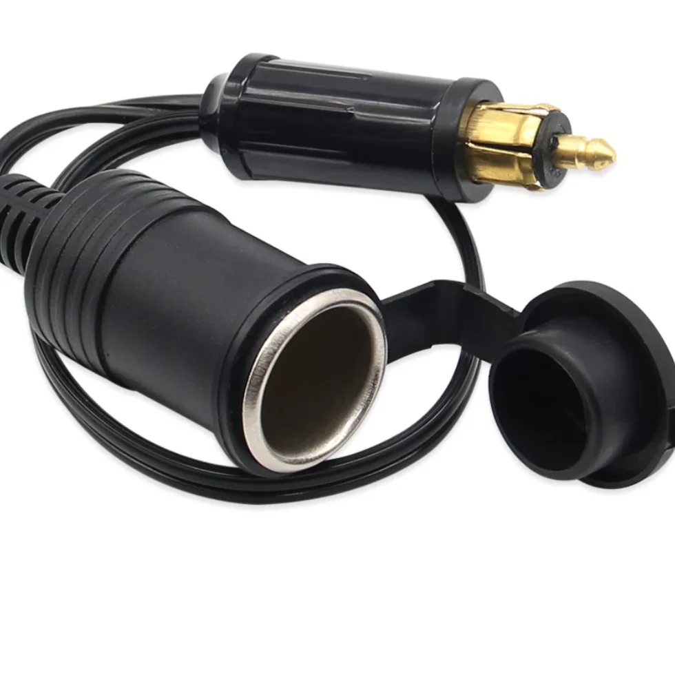 DC 12V 24V EU Plug For BMW DIN Hella Motorcycle Charger Socket Outlet Convert to Car Cigarette Lighter Adapter Power Lead Cable