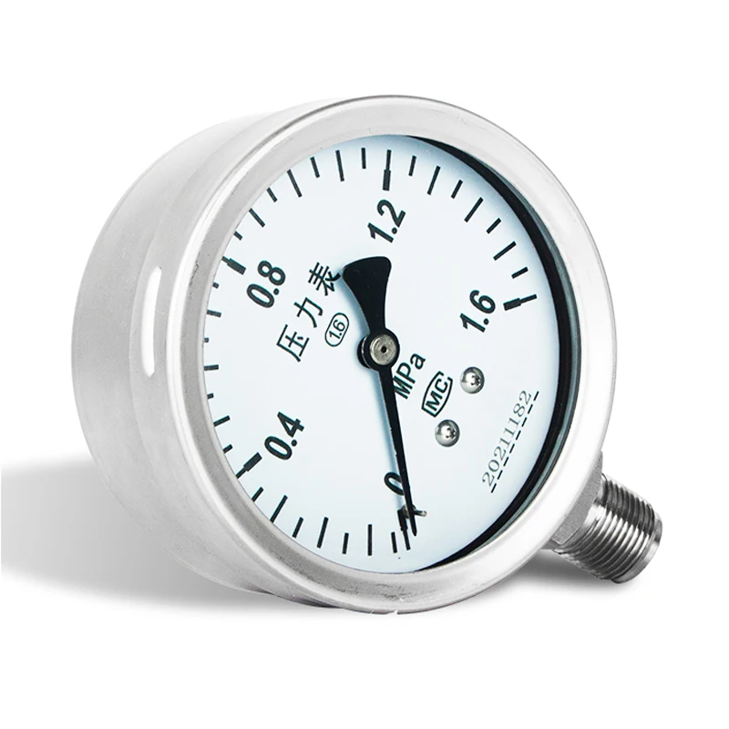

10Mpa 30Mpa 40Mpa Pressure Meter 304SS 0-60Mpa 60mm Dial G1/2 Mechanical Diaphragm Fuel Diesel Gas Water Oil Pressure Gauge