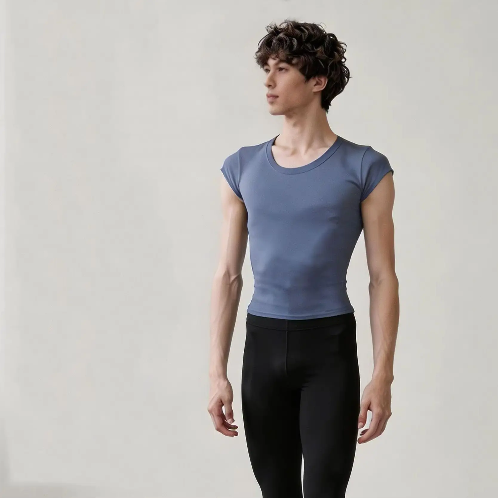 Men's Tight Ballet Costume Adult Modern Classical Dance Training Suit For Teachers And Bodywear Basics Shirts