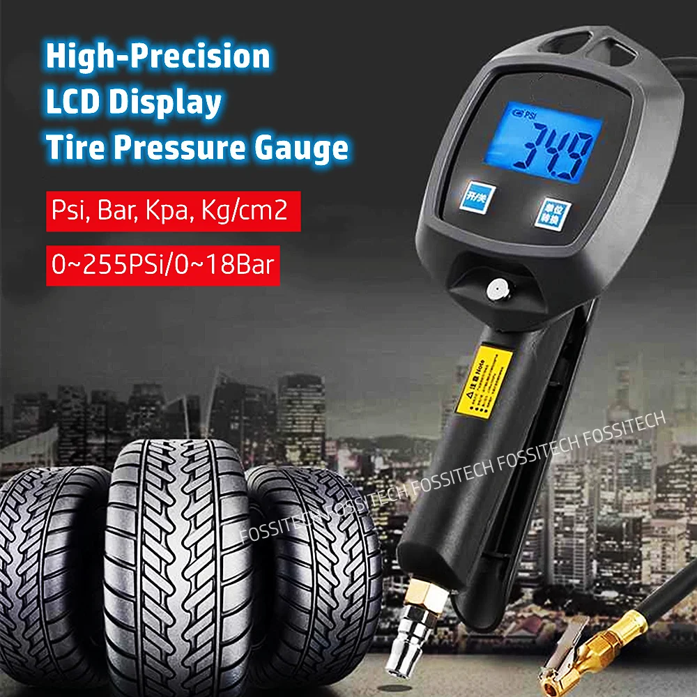 BW-E02 Digital Display Tire Pressure Gauge High-precision Monitoring Inflation Gun Car Tire Manometro For Car Truck Vehicle