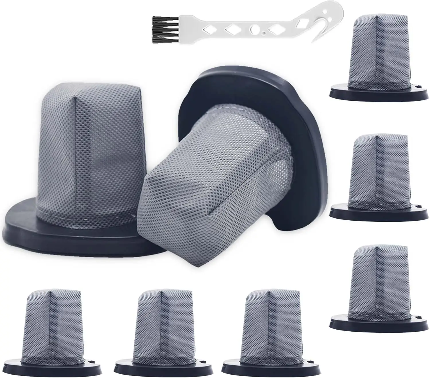 

Комплект из 8 моющихся ручных вакуумных фильтров CH701, замена для CH701, CH701C, CH700WM, CH700, серый