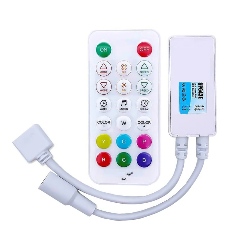

SP643E DC 24V PWM 2.4G RF Remote LED Controller Bluetooth For DIM CCT RGB RGBW RGBCCT LED Strip