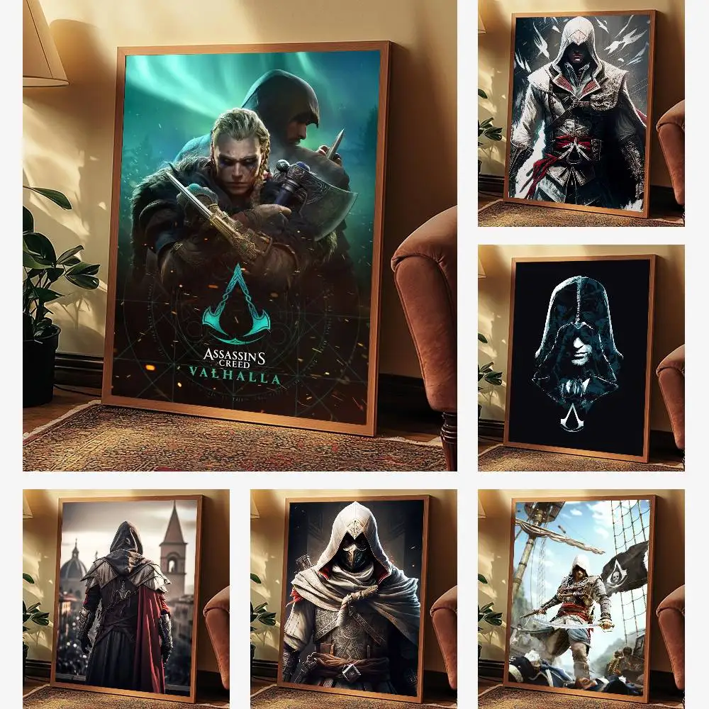 لعبة A-Assassin S C-Creed ملصق الفيلم الكلاسيكي الفن مع المطبوعات غرفة نوم المنزل غرفة المعيشة الديكور هدية #3