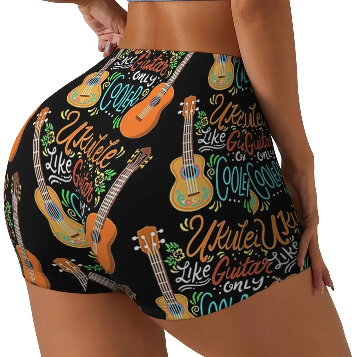 Custom Ukulele Like Guitar Only Cooler Music Musician Women Gym Workout Running Shorts Athletic Volleyball Biker Yoga Shorts