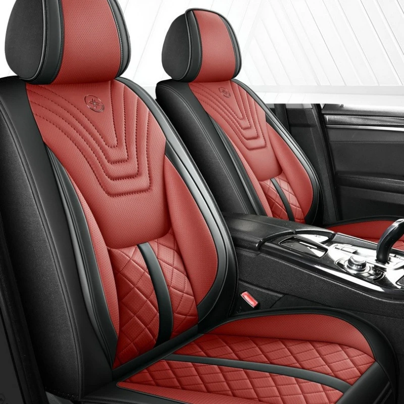 ​​2025 Premium Full Leather Car Seat Covers Complete Set w/Lumbar Support All-Season Universal Fit Easy Install For Cars/SUVs​​