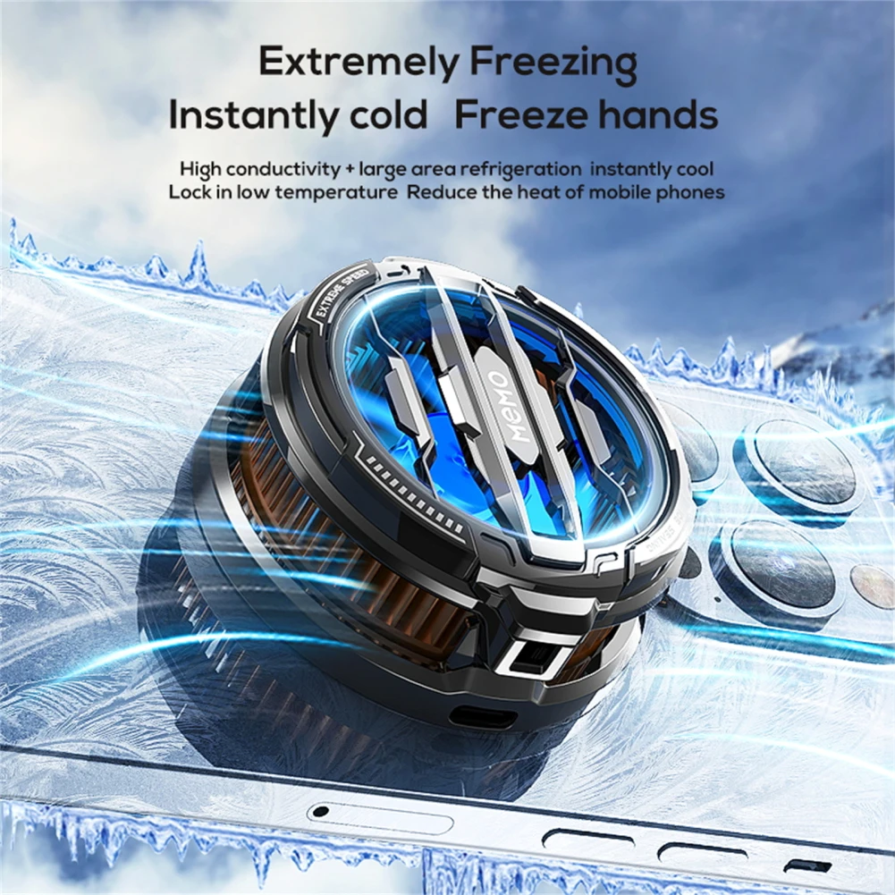 CX07 Cell Phone Cooler Mobile Phone Magnetic Radiator Cooling Fan Cell Phone Live Streaming Cooler 15W Semiconductor Radiator