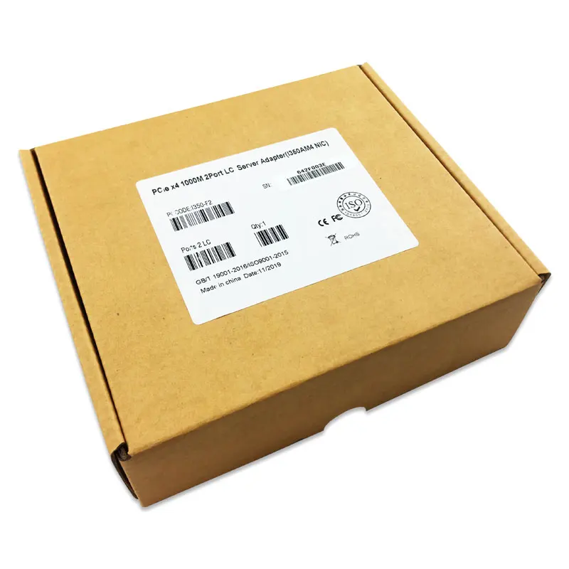 Chipset Intel I350AM2 I350-F2 2 porte SFP 1000Mbps fibra ottica PCIe 2.0x4 adattatore Server Ethernet basso profilo e altezza intera