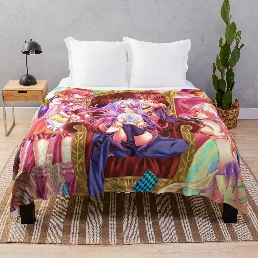 

No Game No Life Sora and Shiro Throw Blanket Designers valentine gift ideas Decorative Beds cosplay anime Blankets