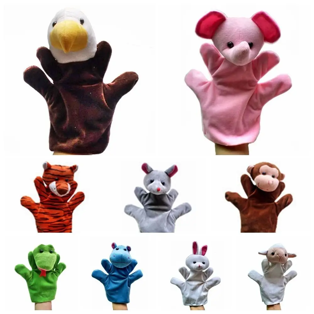 24 Arten von Handpuppen für Tiere, Plüschtier, Stoff, bezaubernde Handpuppen, interaktive Cartoon-Tier-Tiere, Hand-Fingerpuppe