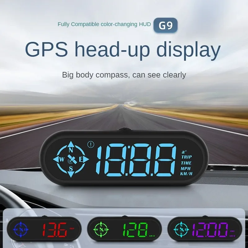 

Car HUD Head-up Display Instrument Car GPS Multi-Function Velometer Compass HD Head-up Display G9 Gps Speedometer