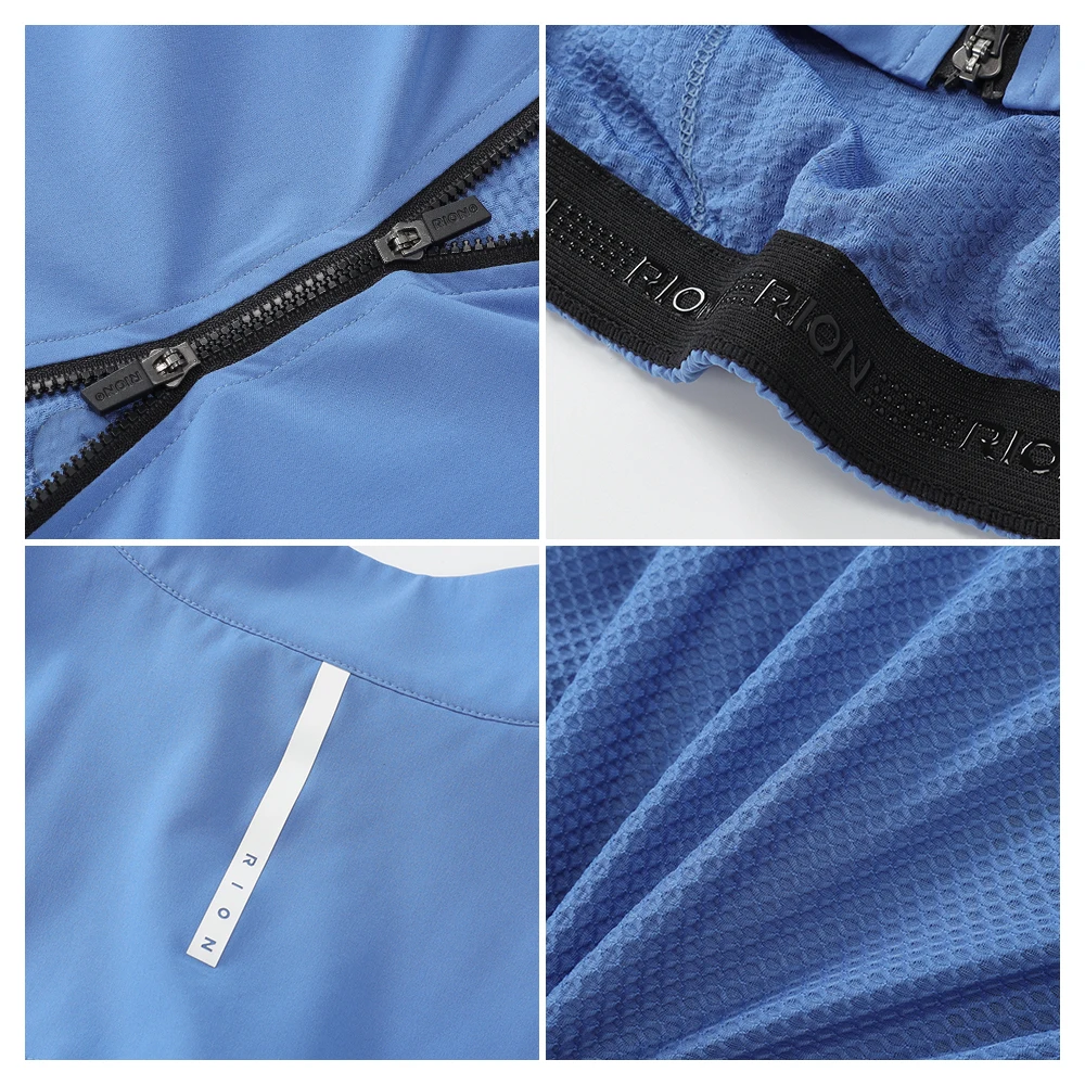 RION サイクリングジャケット メンズ ウインドブレーカー 自転車コート バイクウェア プロ MTB ジャケット パッカブル 防風 UPF 50+ 軽量 秋