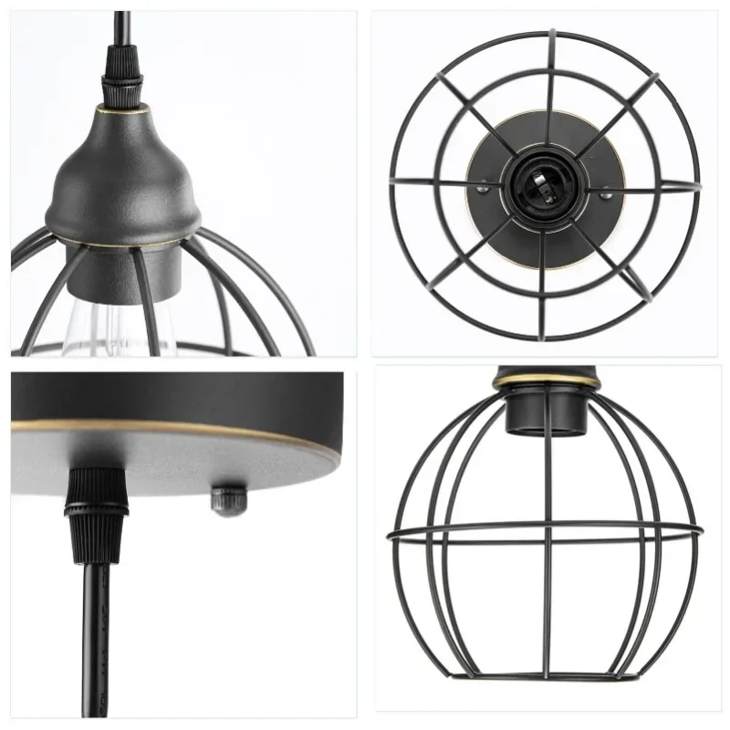 

Iron American Industrial Wind Cage Chandelier Adjustable Height Chandelier Iron Art Lamps Zhongshan Lamps Iron Cage Chandelier