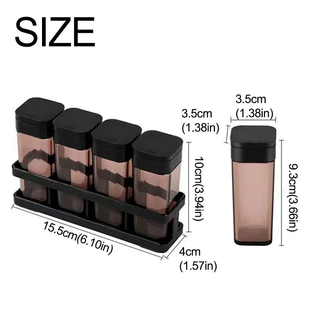 8 قطعة زجاجة تخزين التوابل المختومة شفافة مجموعة التوابل المنزلية مقاومة للرطوبة توفير المساحة حاوية تخزين التوابل