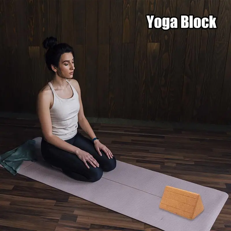 Yoga Blocks Cork Triangular Yoga Brick Natural Cork Support Brick To Deepen Poses Improve Strength Aid Balance And Flexibility