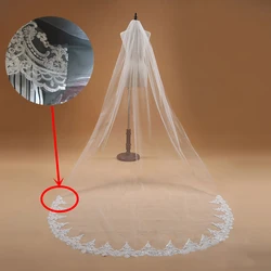Elegant Mariage 3m One Layer Lace Edge White Ivory Cathedral Wedding Veil Long Bridal Veil Wedding Accessories Veu De Noiva