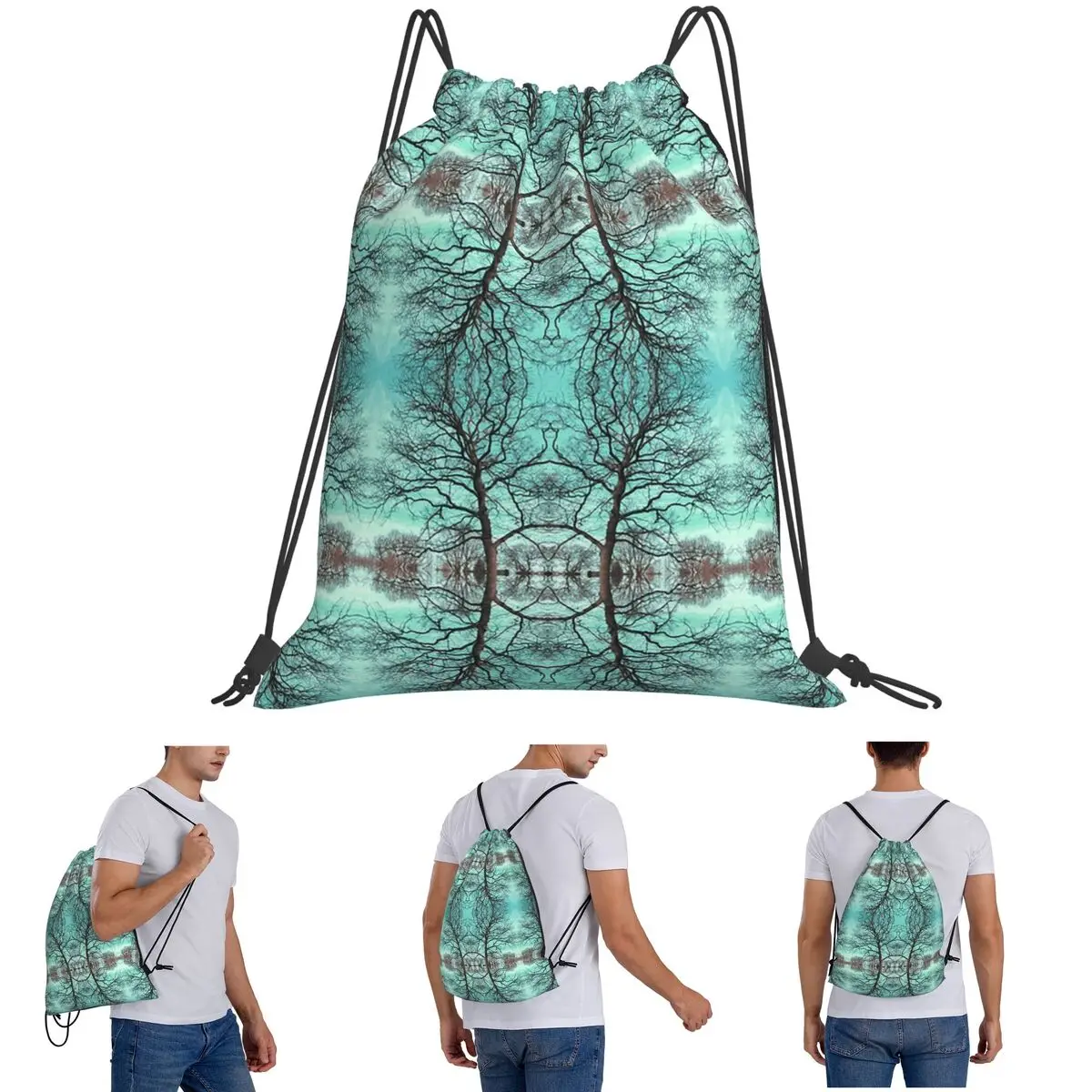 Suffolk Solstice Tree Photo Backpacks Multi-function Drawstring Bags Sundries Bag Book Bags for Man Woman Students