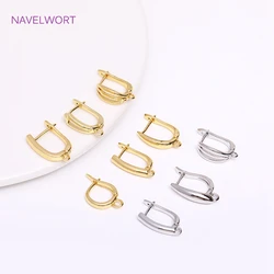 Trendy 18K Gold Plated Earring Clasps Gold Earrings Earwires Brass Earring Hook Findings DIY Jewelry Accessories Wholesale