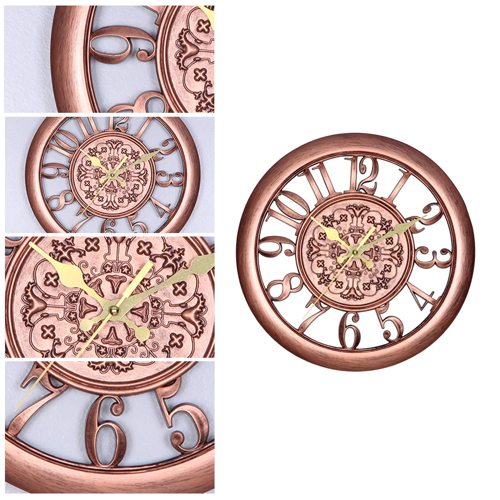 

11 Inch Silent Vintage Wall Clock Creative PVC Dial for Home Office Living Room Decorative No Ticking Noise Creative Wall Clock